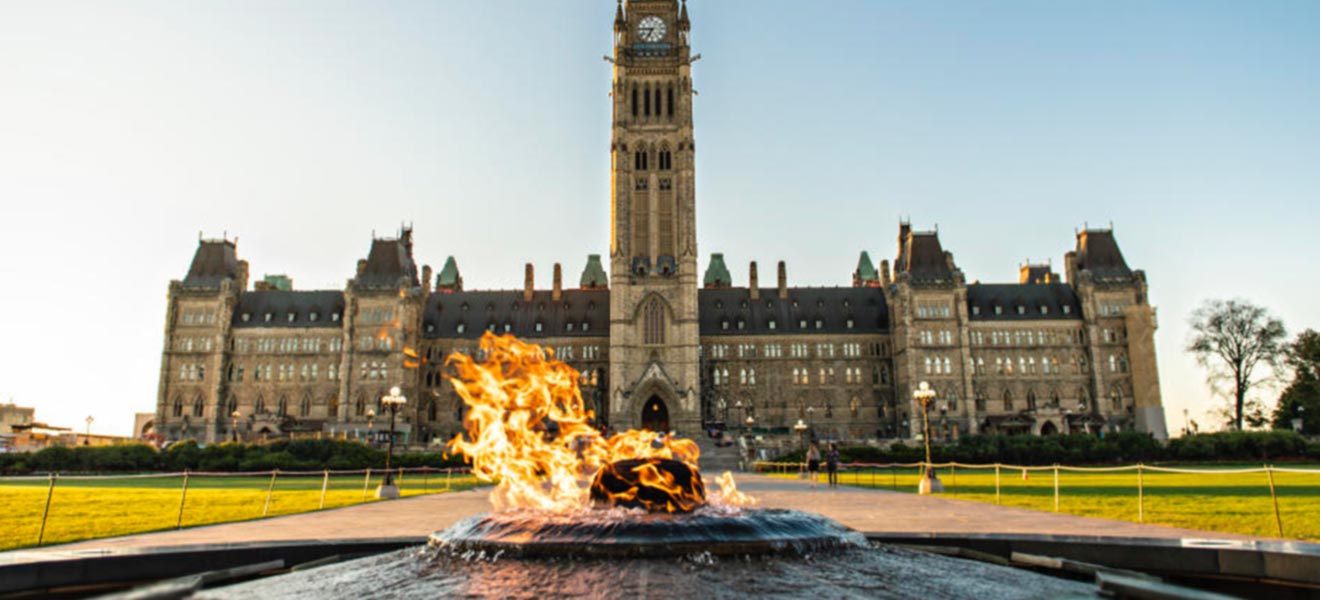 Fountain with Parliament in background