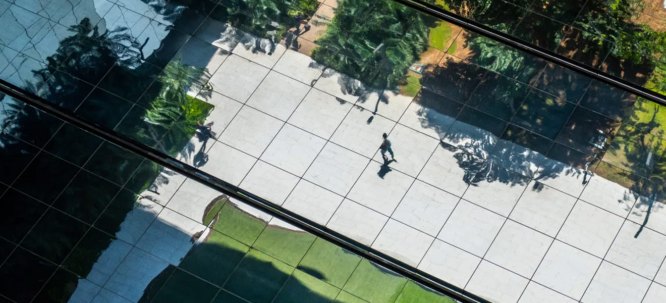 Person walking along a path